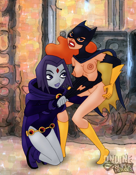 Raven and Batgirl have lesbian sex