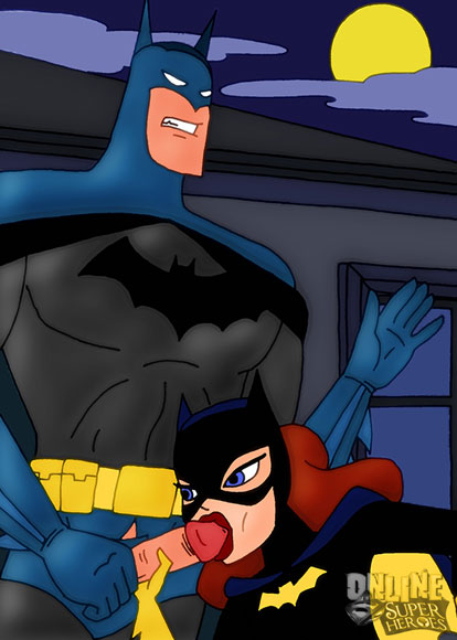 Batgirl sucking Batman's cock